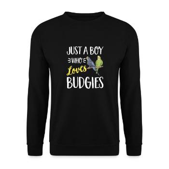 Budgerigar Perruche Oiseau Cadeau pour animaux de compagnie - Sweat-shirt Unisexe - noir - Devant - Alina (178cm) & Michal (187cm)