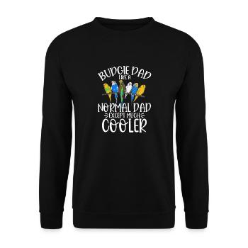 Budgerigar Parakeet Bird Pet Gift - Unisex Sweatshirt - black - Front - Alina (178cm) & Michal (187cm)