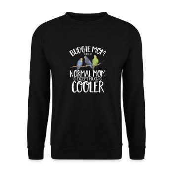 Budgerigar Parakeet Bird Pet Gift - Unisex Sweatshirt - black - Front - Alina (178cm) & Michal (187cm)