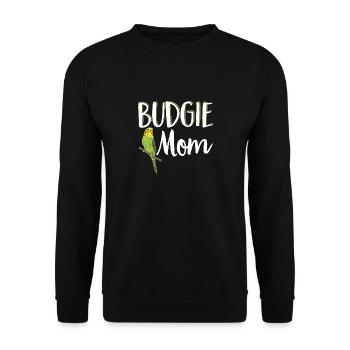 Budgerigar Parakeet Bird Pet Gift - Unisex Sweatshirt - black - Front - Alina (178cm) & Michal (187cm)