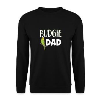 Budgerigar Parakeet Bird Pet Gift - Unisex Sweatshirt - black - Front - Alina (178cm) & Michal (187cm)