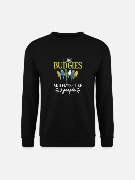 Budgerigar Parakeet Bird Pet Gift - Unisex Sweatshirt - black
