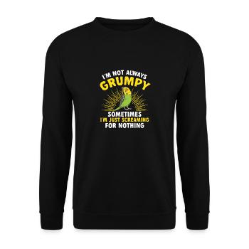 Budgerigar Parakeet Bird Pet Gift - Unisex Sweatshirt - black - Front - Alina (178cm) & Michal (187cm)