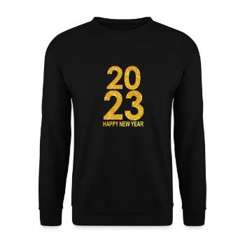 Bonne année 2023 - Hommes Femmes Réveillon du Nouvel An - Sweat-shirt Unisexe - noir - Devant - Alina (178cm) & Michal (187cm)