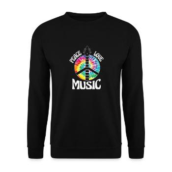 peace love music music is all i need - Unisex Sweatshirt - black - Front - Alina (178cm) & Michal (187cm)