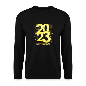Bonne année 2023 - Nouvel An pyrotechnique - Sweat-shirt Unisexe - noir - Devant - Alina (178cm) & Michal (187cm)