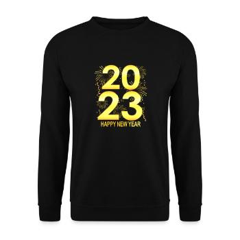 Fête pour le Nouvel An 2023 - Bonne année - Sweat-shirt Unisexe - noir - Devant - Alina (178cm) & Michal (187cm)
