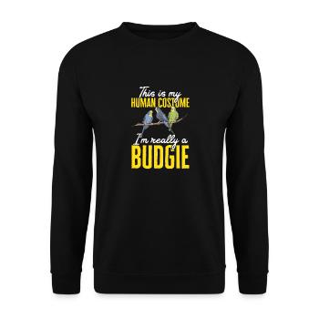 Budgerigar Perruche Oiseau Cadeau pour animaux de compagnie - Sweat-shirt Unisexe - noir - Devant - Alina (178cm) & Michal (187cm)