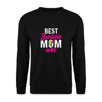 Budgerigar Parakeet Bird Pet Gift - Unisex Sweatshirt - black - Front - Alina (178cm) & Michal (187cm)