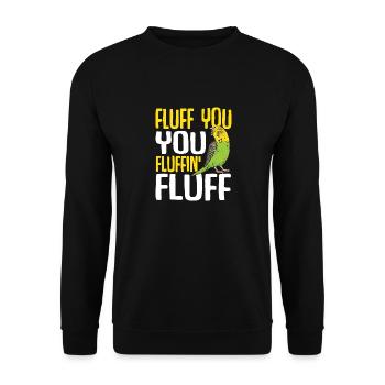 Budgerigar Parakeet Bird Pet Gift - Unisex Sweatshirt - black - Front - Alina (178cm) & Michal (187cm)
