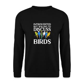 Wellensittich Sittich Vogel Haustier Geschenk - Unisex Pullover - Schwarz - Vorne - Alina (178cm) & Michal (187cm)