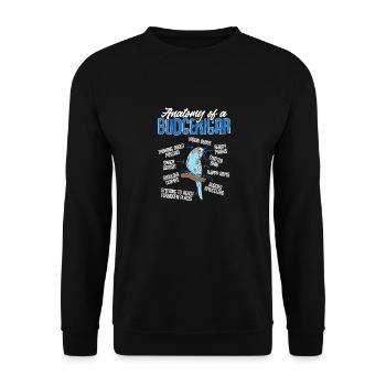 Wellensittich Sittich Vogel Haustier Geschenk - Unisex Pullover - Schwarz - Vorne - Alina (178cm) & Michal (187cm)