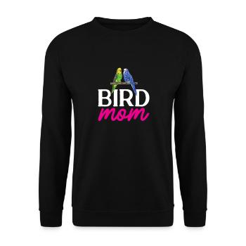 Budgerigar Parakeet Bird Pet Gift - Unisex Sweatshirt - black - Front - Alina (178cm) & Michal (187cm)