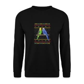 Budgerigar Parakeet Bird Pet Gift - Unisex Sweatshirt - black - Front - Alina (178cm) & Michal (187cm)
