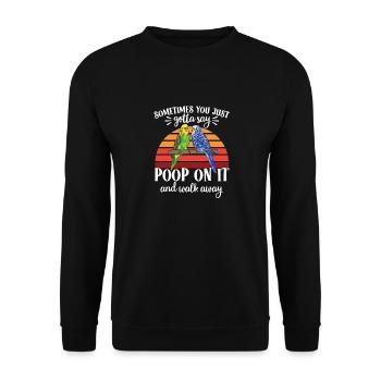 Budgerigar Parakeet Bird Pet Gift - Unisex Sweatshirt - black - Front - Alina (178cm) & Michal (187cm)