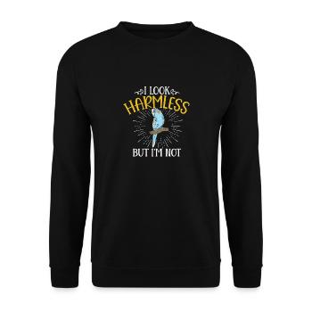 Budgerigar Perruche Oiseau Cadeau pour animaux de compagnie - Sweat-shirt Unisexe - noir - Devant - Alina (178cm) & Michal (187cm)