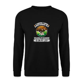 Diablo Range Is On My List Hiking Camping Hiker - Unisex Pullover - Schwarz - Vorne - Alina (178cm) & Michal (187cm)