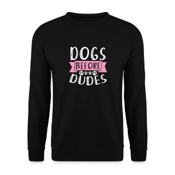 Chiens avant les mecs propriétaires de chiens propriétaires de chiens - Sweat-shirt Unisexe - noir - Devant - Alina (178cm) & Michal (187cm)