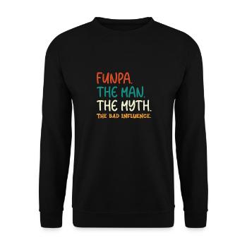 Funpa Definition Der Mann Der Mythos Der - Unisex Pullover - Schwarz - Vorne - Alina (178cm) & Michal (187cm)