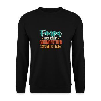 Funpa Wie Ein Normaler Großvater, Nur Lustiger - Unisex Pullover - Schwarz - Vorne - Alina (178cm) & Michal (187cm)