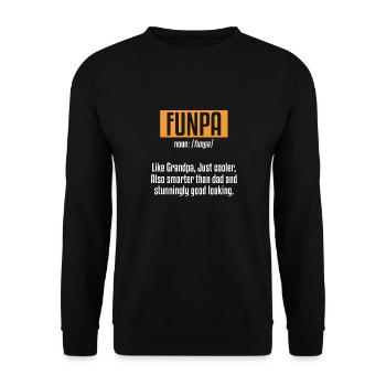 Funpa-definition Wie Opa, Nur Cooler - Unisex Pullover - Schwarz - Vorne - Alina (178cm) & Michal (187cm)