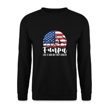Funpa Like Dad But Way Cool Dad Grandpa Gift - Unisex Sweatshirt - black - Front - Alina (178cm) & Michal (187cm)