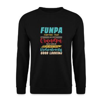 Funpa Definition Wie Ein Opa Nur Kühler - Unisex Pullover - Schwarz - Vorne - Alina (178cm) & Michal (187cm)