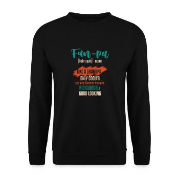Funpa Definition Wie Ein Opa Nur Kühler - Unisex Pullover - Schwarz - Vorne - Alina (178cm) & Michal (187cm)