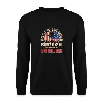 Sie Nennen Mich Funpa Dad Opa Vatertag - Unisex Pullover - Schwarz - Vorne - Alina (178cm) & Michal (187cm)