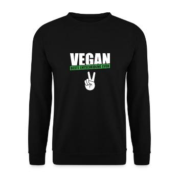 Vegan Beste Entscheidung ever - Unisex Pullover - Schwarz - Vorne - Alina (178cm) & Michal (187cm)