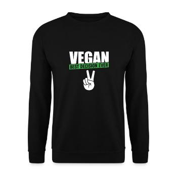 Vegan Best Decision Ever - Unisex Sweatshirt - black - Front - Alina (178cm) & Michal (187cm)