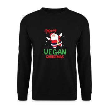 Merry Vegan Christmas - Unisex Sweatshirt - black - Front - Alina (178cm) & Michal (187cm)