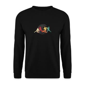 Baseball Team Baseball Retro Vintage Catcher Pitch - Unisex Pullover - Schwarz - Vorne - Alina (178cm) & Michal (187cm)