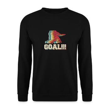 Retro Vintage Baseball Goal Funny Baseball Player - Unisex Pullover - Schwarz - Vorne - Alina (178cm) & Michal (187cm)