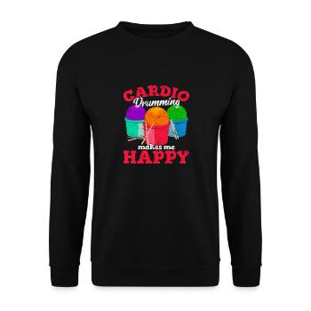 Cardio Drumming Squad Workout Gym Fitness Class Ex - Unisex Sweatshirt - black - Front - Alina (178cm) & Michal (187cm)