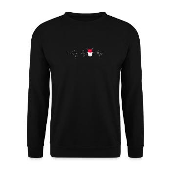 Cardio Drumming Heartbeat Fitness Class Gym Workou - Unisex Sweatshirt - black - Front - Alina (178cm) & Michal (187cm)