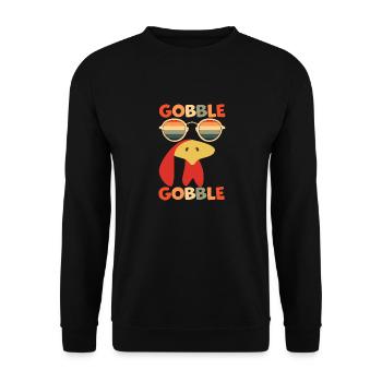 Drôle Retro Turkey Gobble Gobble Noël Thanksg - Sweat-shirt Unisexe - noir - Devant - Alina (178cm) & Michal (187cm)