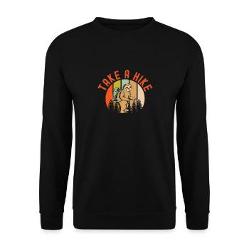 Lustiges Faultier Machen Sie eine Wanderung Faultier Wandern - Unisex Pullover - Schwarz - Vorne - Alina (178cm) & Michal (187cm)