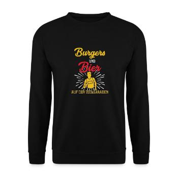 Lustiges Marathon Läufer Laufen Cross Country - Unisex Pullover - Schwarz - Vorne - Alina (178cm) & Michal (187cm)