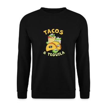 Funny Taco Mexican Food And Drink Tacos and Tequil - Unisex Sweatshirt - black - Front - Alina (178cm) & Michal (187cm)