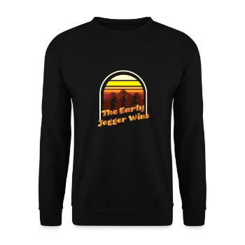 Lustiges Marathon Läufer Laufen Cross Country - Unisex Pullover - Schwarz - Vorne - Alina (178cm) & Michal (187cm)
