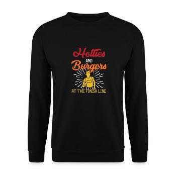 Lustiges Marathon Läufer Laufen Cross Country - Unisex Pullover - Schwarz - Vorne - Alina (178cm) & Michal (187cm)