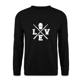 Cardio Drumming Love Fitness Class Gym Workout Exe - Unisex Sweatshirt - black - Front - Alina (178cm) & Michal (187cm)