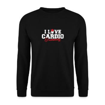 I Love Cardio Drumming Fitness Class Gym Workout E - Unisex Sweatshirt - black - Front - Alina (178cm) & Michal (187cm)