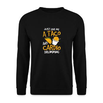 Taco And Cardio Drumming Fitness Class Gym Workout - Unisex Sweatshirt - black - Front - Alina (178cm) & Michal (187cm)