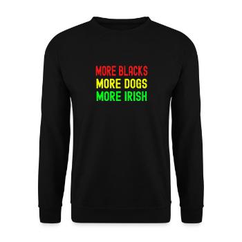 Mehr Schwarze Mehr Iren Mehr Hunde - Unisex Pullover - Schwarz - Vorne - Alina (178cm) & Michal (187cm)