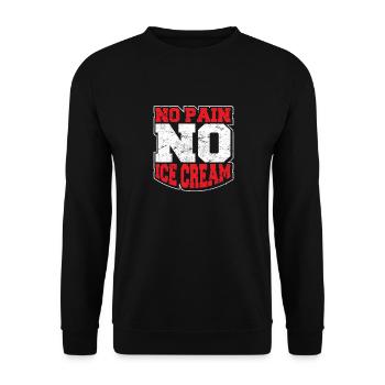 No Pain No Ice Cream Fitness Funny Gym Saying Card - Unisex Sweatshirt - black - Front - Alina (178cm) & Michal (187cm)