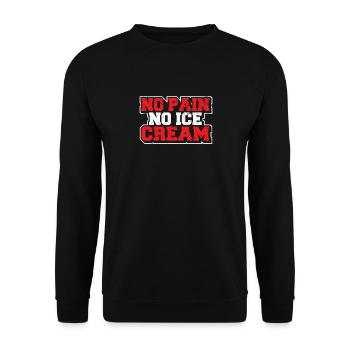 No Pain No Ice Cream Funny Gym Saying Workout Card - Unisex Sweatshirt - black - Front - Alina (178cm) & Michal (187cm)