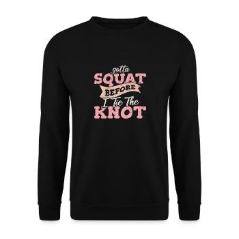 Workout Squat Bride Wedding Prep Cool Fitness Love - Unisex Pullover - Schwarz - Vorne - Alina (178cm) & Michal (187cm)