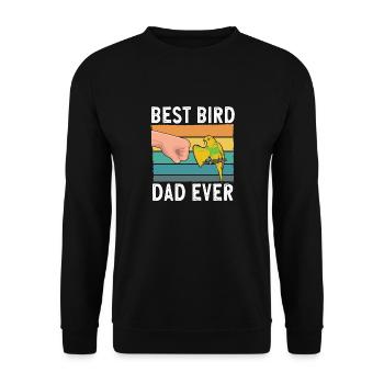 Budgerigar Parakeet Bird Pet Gift - Unisex Sweatshirt - black - Front - Alina (178cm) & Michal (187cm)